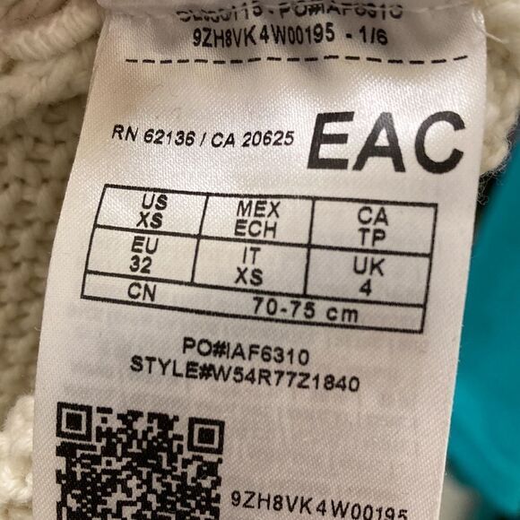 Vintage Y2K Guess Cream‎ Knit Asymmetrical Turtleneck Vintage Sweater XS - Picture 10 of 13